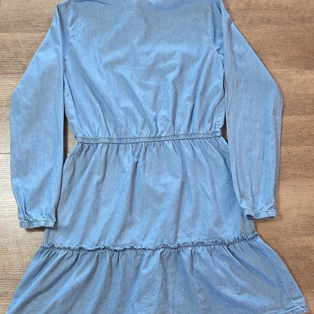 DKNY Chambray Button-Down Dress- Girls Size L
